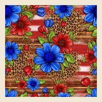 Patriotic Flowers Seamless Pattern Ladies Tee | Teevron