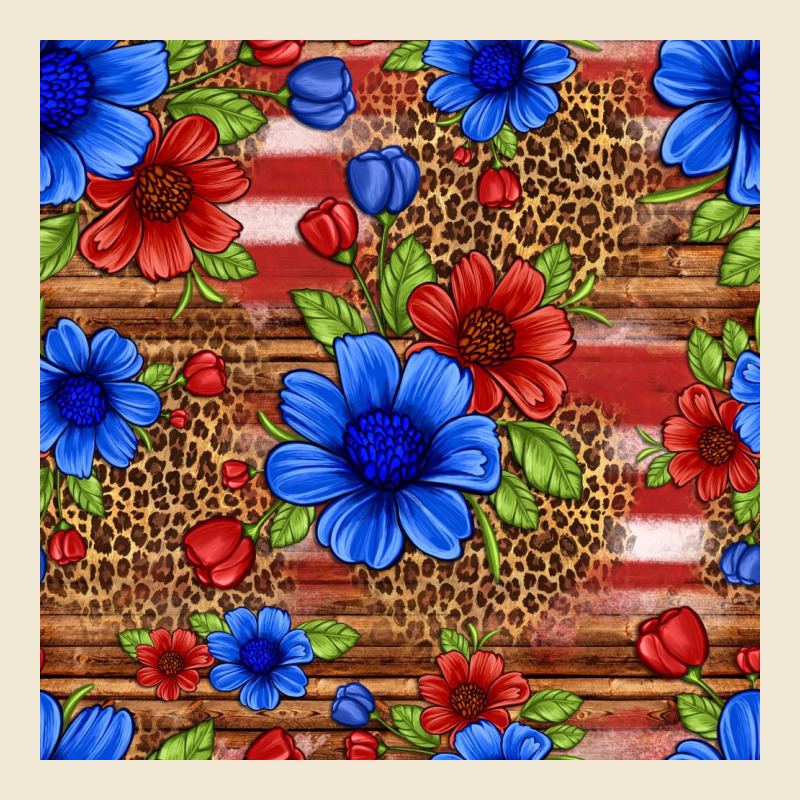 Patriotic Flowers Seamless Pattern Ladies Tee by HRA Design Shop | Teevron