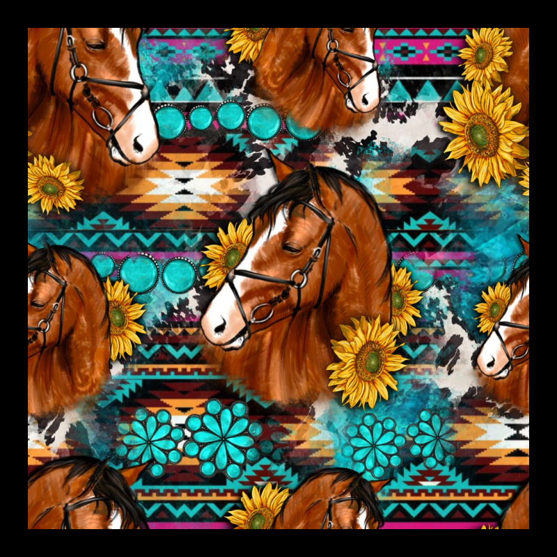 Sunflower Horses Seamless Pattern Ladies Tee by HRA Design Shop | Teevron