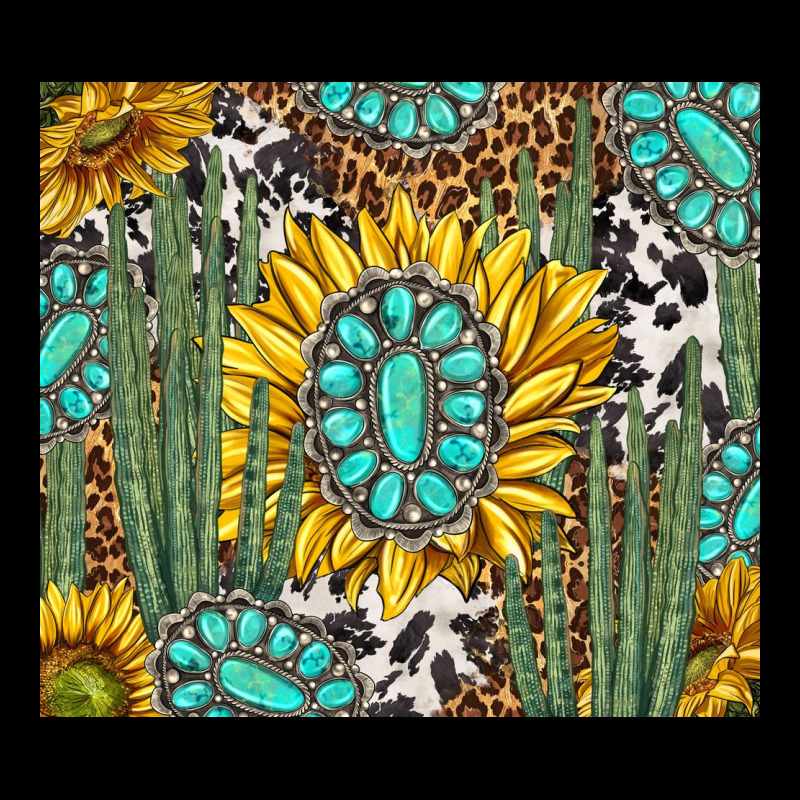 Western Cactus With Sunflowers And Turquoise Tumbler Tbs Premium Sweatshirt by TumblerDesignByShophia | Teevron