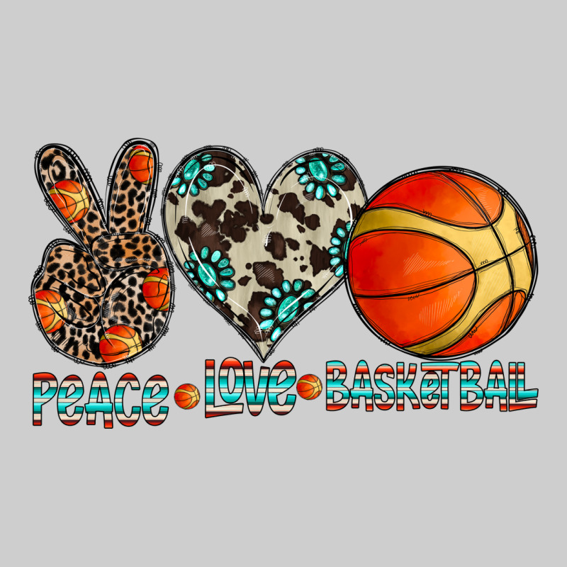 Peace Love Basketball Premium Tee by CowhideDigitalArt | Teevron