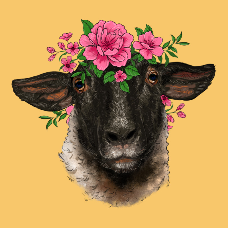 Suffolk Ewe Sheep With Floral Headdress Vintage Hoodie by BarkalooDesign | Teevron