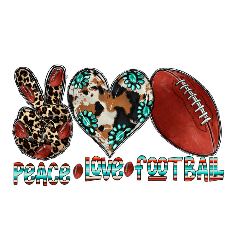 Peace Love Football Premium Tee by CowhideDigitalArt | Teevron