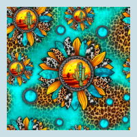 Western Sunset Sunflowers Seamless Pattern Ladies Tee | Teevron