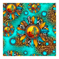 western sunset sunflowers seamless pattern | Teevron