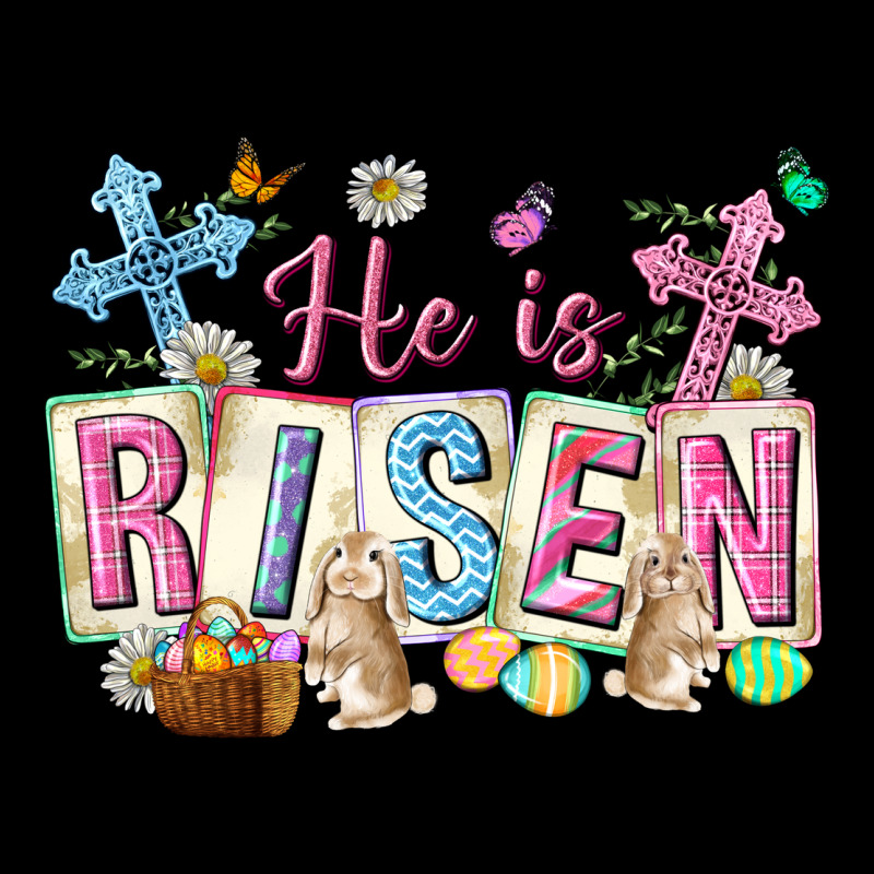 He Is Risen Easter With Flowers Ladies Tee by Neo Western | Teevron