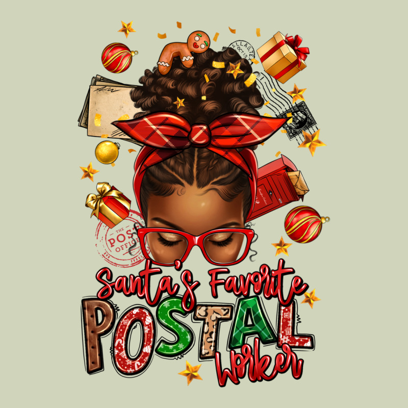 Santas Favorite Postal Worker Afro Messy Bun Heavyweight Hoodie by texasbilliewilder | Teevron