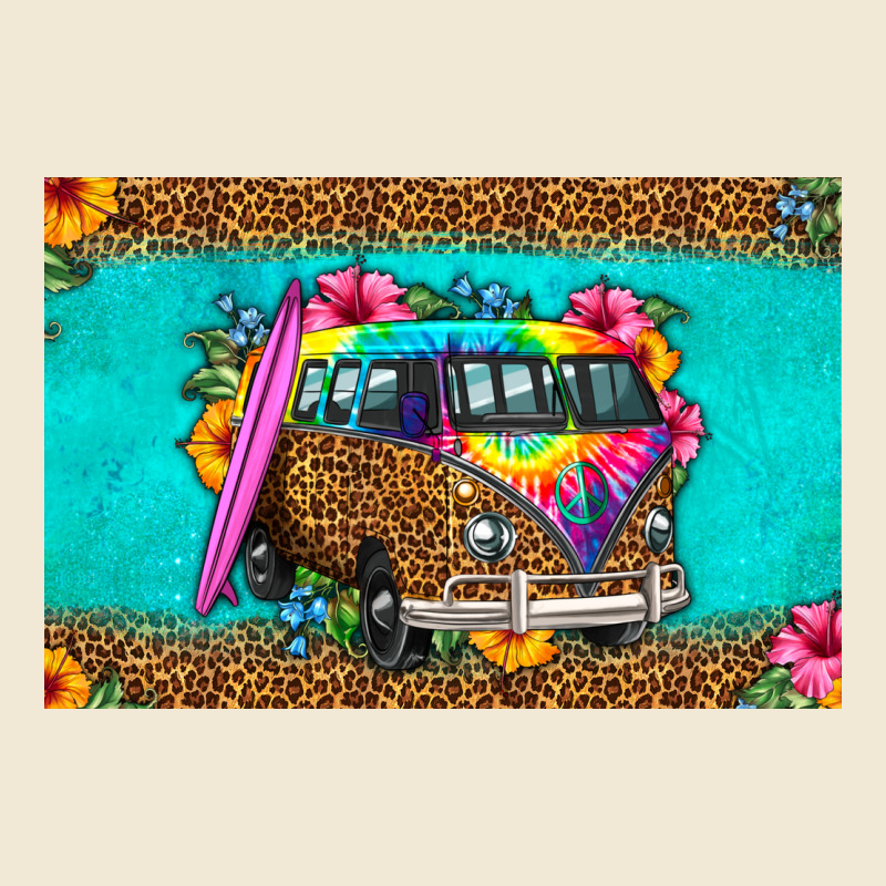 Hippie Van Floral Skinny Metal Can Holder Ladies Tee by HRA Design Shop | Teevron