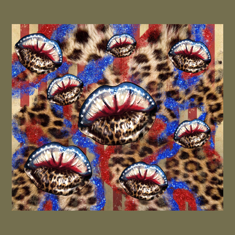 American Flag Lips Leopard Vintage Hoodie by NancyCooperArtShop | Teevron