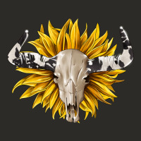 Cowhide Bull Skull And Sunflower Heavy Core Tee | Teevron