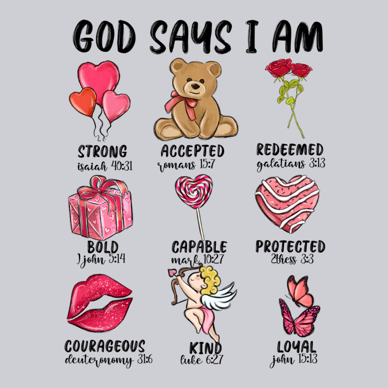 God Says I Am Valentine's Day Heavyweight Sweatshirt by MaliasSmallBusiness | Teevron