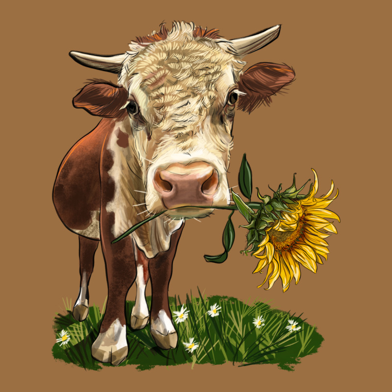 Hereford Heifer With Sunflower Vintage Tee by LillyAllenDesigns | Teevron
