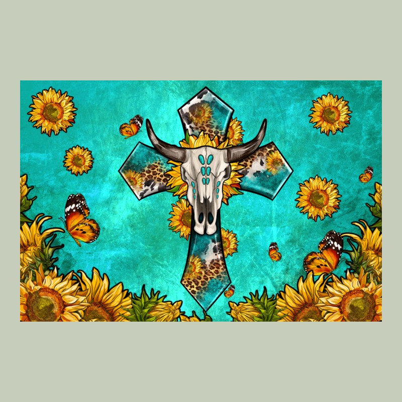 Bull Skull Cross Skinny Metal Can Holder Ladies Tee by HRA Design Shop | Teevron