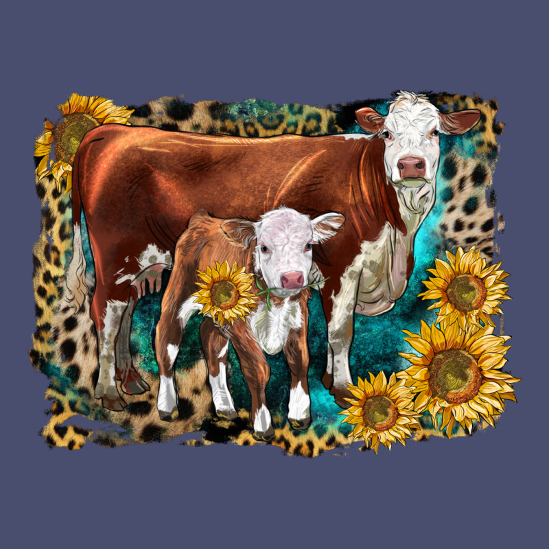 Hereford Cow And Hereford Calf With Leopard Vintage Tee by LillyAllenDesigns | Teevron