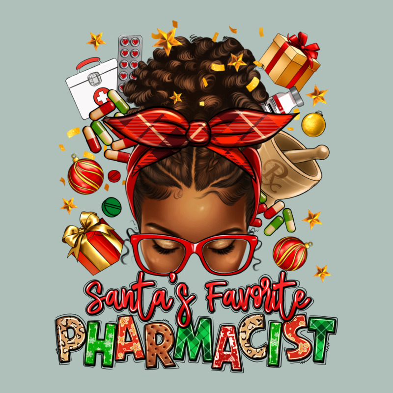 Santas Favorite Pharmacist Afro Messy Bun Heavyweight Hoodie by texasbilliewilder | Teevron