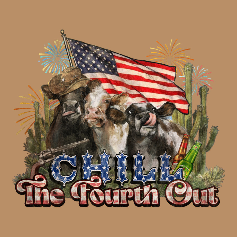 Chill The Fourth Out Cows 4th July America Vintage Hoodie by NancyCooperArtShop | Teevron