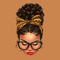Light Skin Afro Messy Bun Leopard Bow Heavyweight Hoodie | Teevron