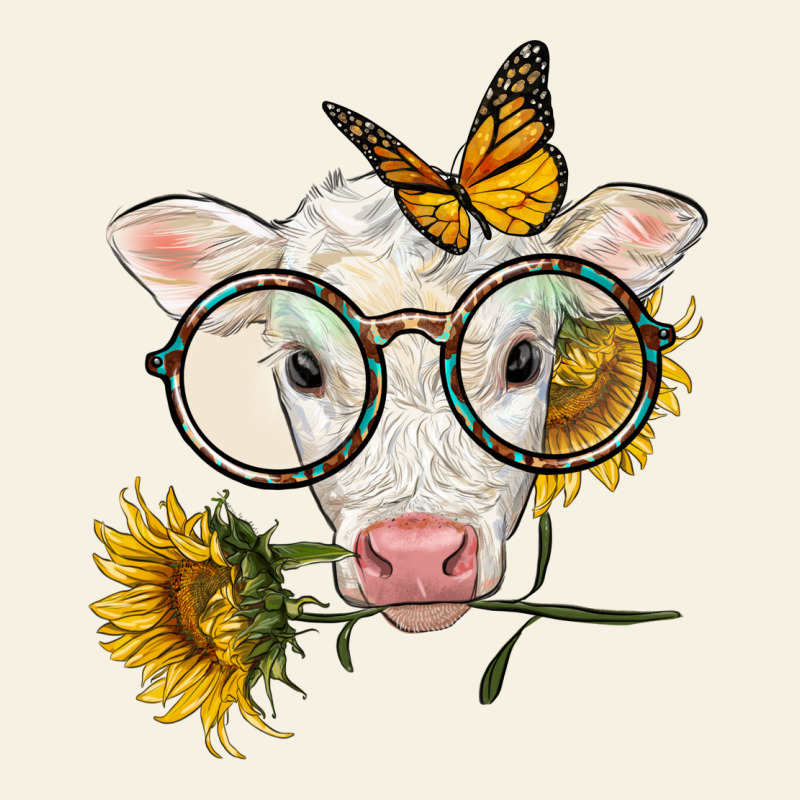 Charolais Calf With Sunflowers And Butterfly Vintage Tee by LillyAllenDesigns | Teevron