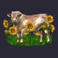 Charolais Bull With Sunflowers Vintage Tee | Teevron