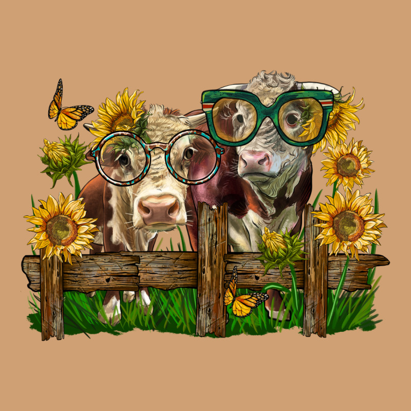 Hereford Bull And Heifer With Sunflowers Vintage Tee by LillyAllenDesigns | Teevron