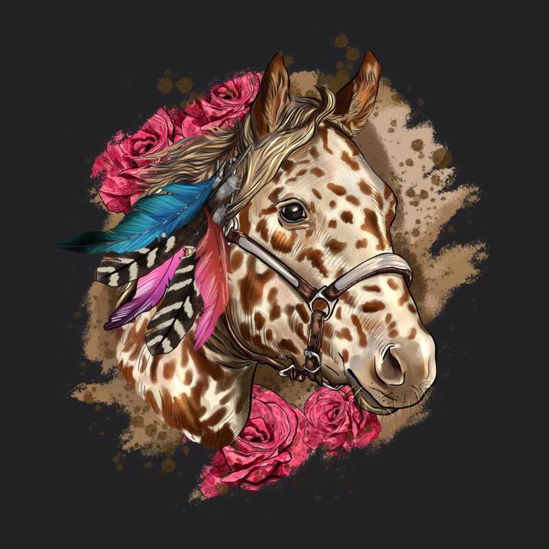 Floral Appaloosa Horse With Feathers Vintage Tee by LillyAllenDesigns | Teevron