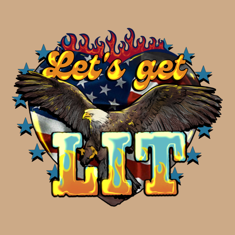 Lets Get Lit America Eagle Vintage Hoodie by NancyCooperArtShop | Teevron