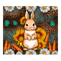 Rabbit daisy sunflower leopard 20oz tumbler | Teevron