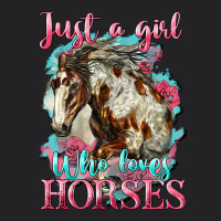 Just A Girl Who Loves Horses Mustang Vintage Tee | Teevron