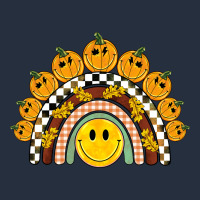 Fall Smiley Face Groovy Rainbow Zipper Hoodie | Teevron