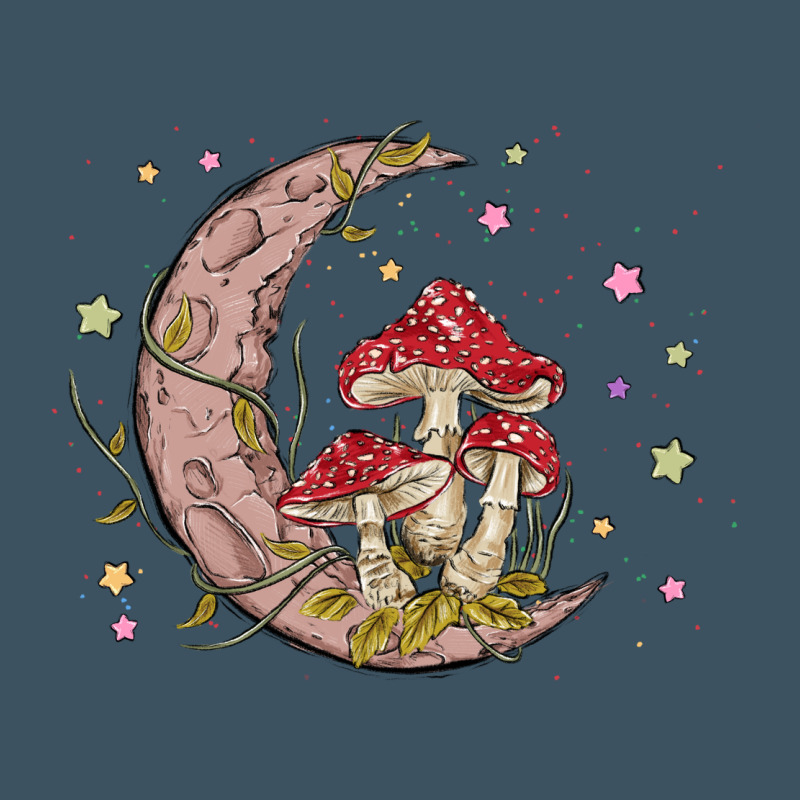 Moon And Mushrooms Urban Heavy Tee by MaliasSmallBusiness | Teevron