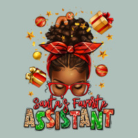 Santa's Favorite Assistant Afro Messy Bun Heavyweight Hoodie | Teevron