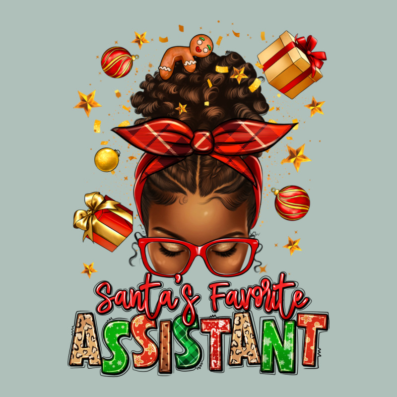 Santa's Favorite Assistant Afro Messy Bun Heavyweight Hoodie by texasbilliewilder | Teevron