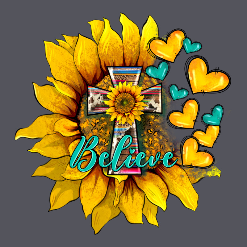 Western Sunflower  Cross Believe Vintage Hoodie by BarkalooDesign | Teevron