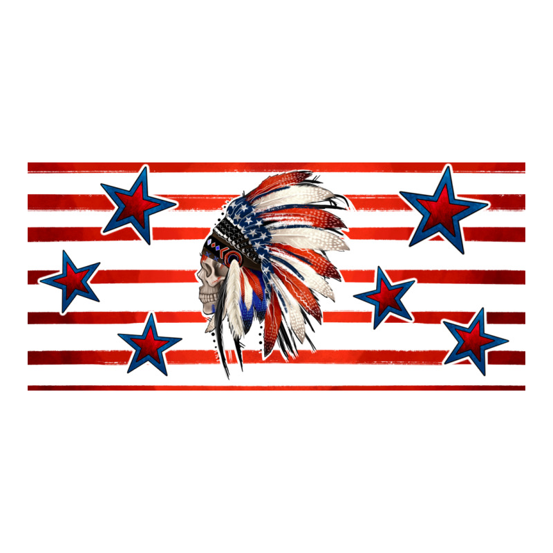 Patriotic Native American Headdress 16oz Libbey Cup Premium Tee by HRA Design Shop | Teevron