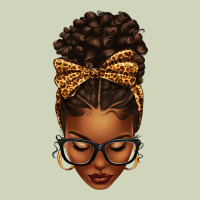 Afro Messy Bun Leopard Bow Heavyweight Hoodie | Teevron