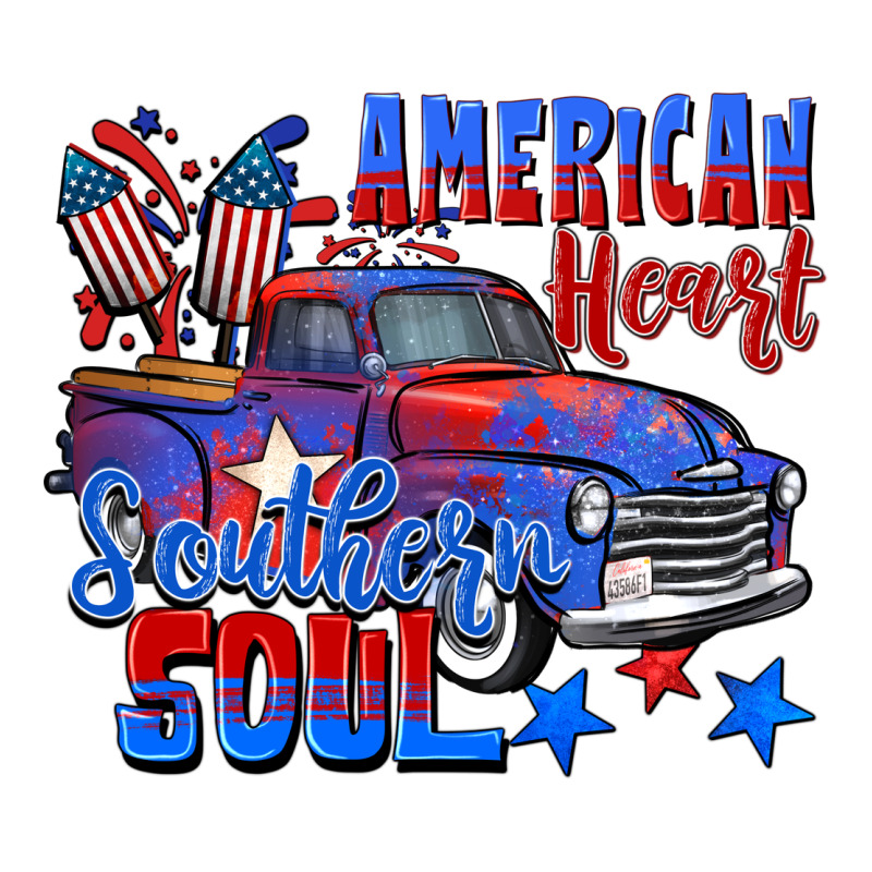 American Heart Southern Soul Truck 4th Of July Ladies Tee by CowGirlArtShop | Teevron