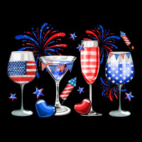 4th Of July Wine Glasses Ladies Tee | Teevron