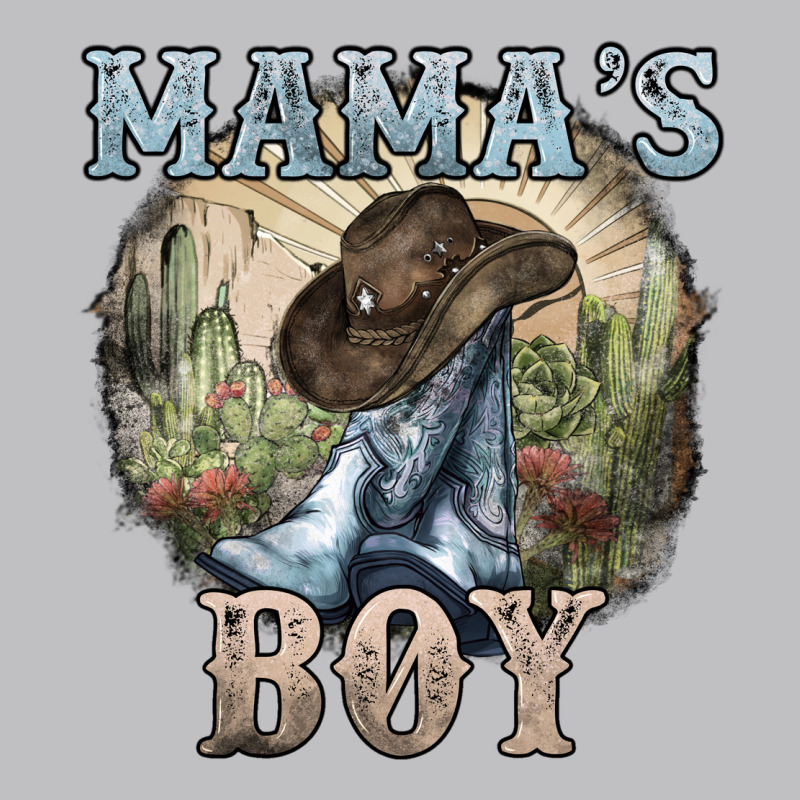 Mamas Boy Western Cowboy Boots Cactus Long Sleeve Tee by NancyCooperArtShop | Teevron