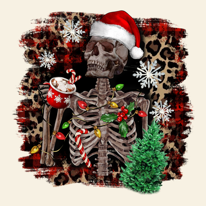 Skeleton With Coffee Cup Christmas Vintage Tee by NancyCooperArtShop | Teevron