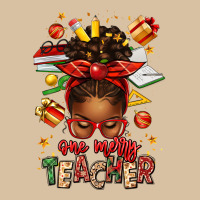 One Merry Teacher Afro Messy Bun Heavyweight Hoodie | Teevron