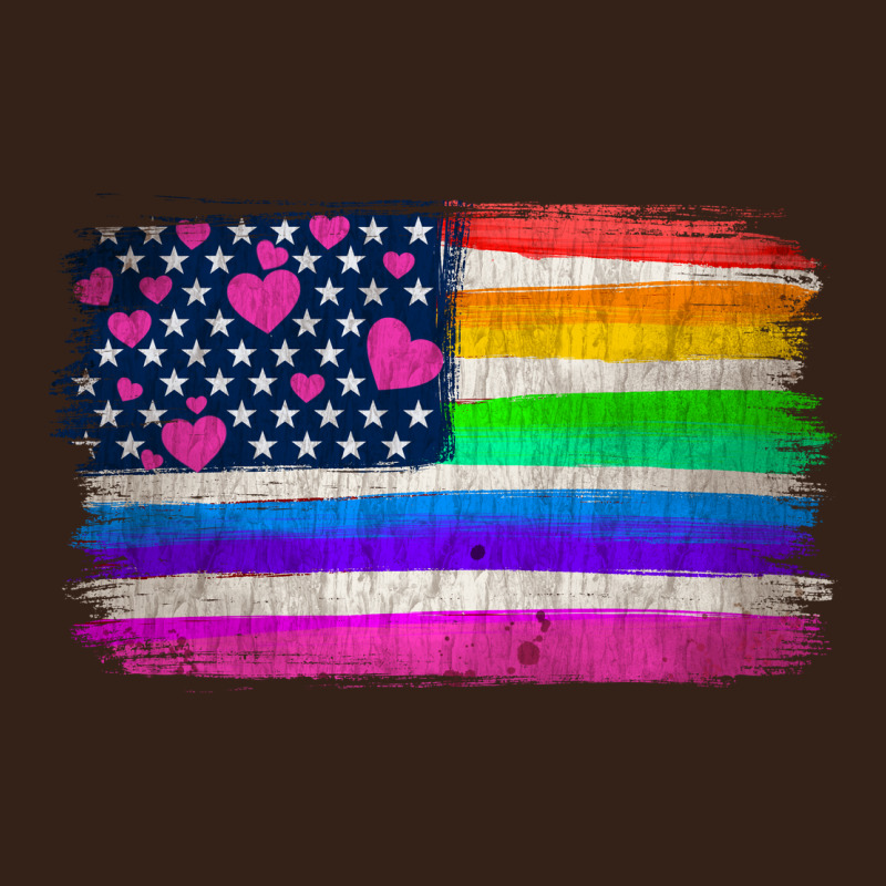 American Flag And Lgbt Flag  Background Heavy Core Tee by HRA Design Shop | Teevron