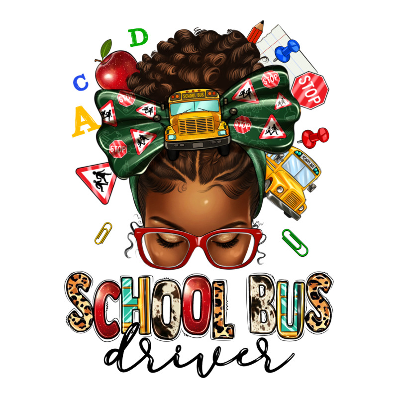School Bus Driver Afro Messy Bun Premium Sweatshirt by texasbilliewilder | Teevron