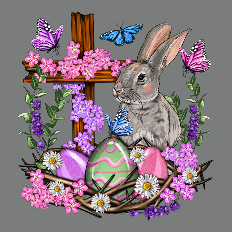 Easter Eggs And Bunny With Cross Easter Day Premium Hoodie by HowdyJamesFarm | Teevron