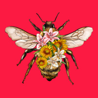 Bee With Flowers Zipper Hoodie | Teevron