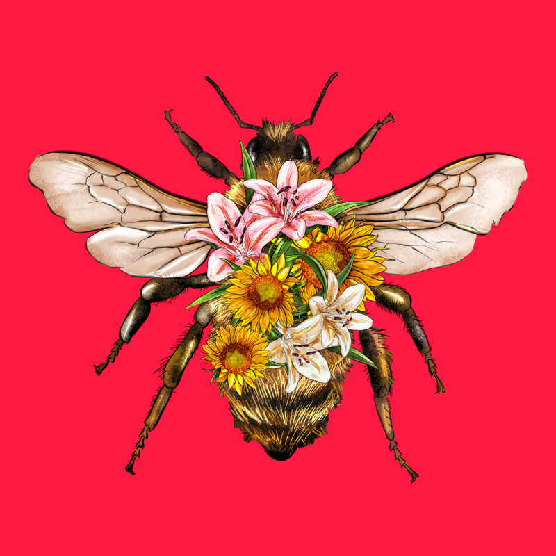 Bee With Flowers Zipper Hoodie by Artiststas | Teevron