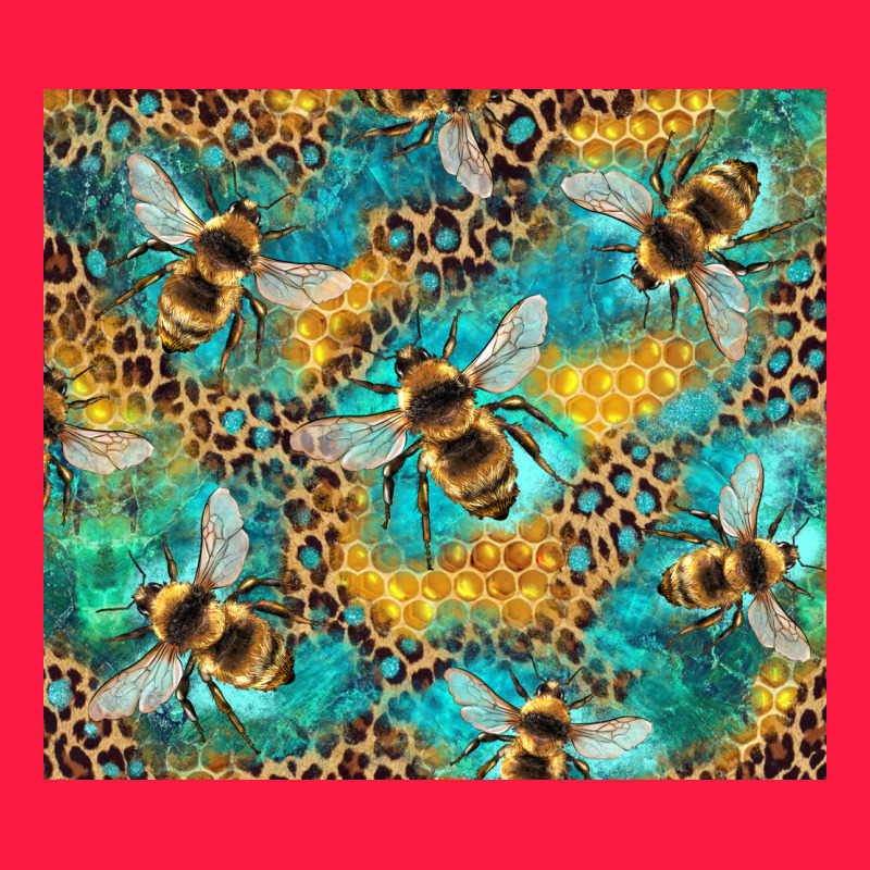 Honeycomb And Bees With Leopard Zipper Hoodie by Artiststas | Teevron