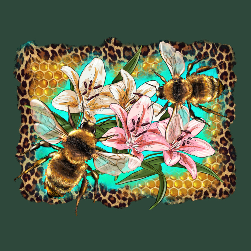 Bees And Lilies With Leopard Zipper Hoodie by Artiststas | Teevron