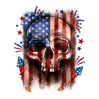 4th Of July Skull American Flag Ladies Tee | Teevron