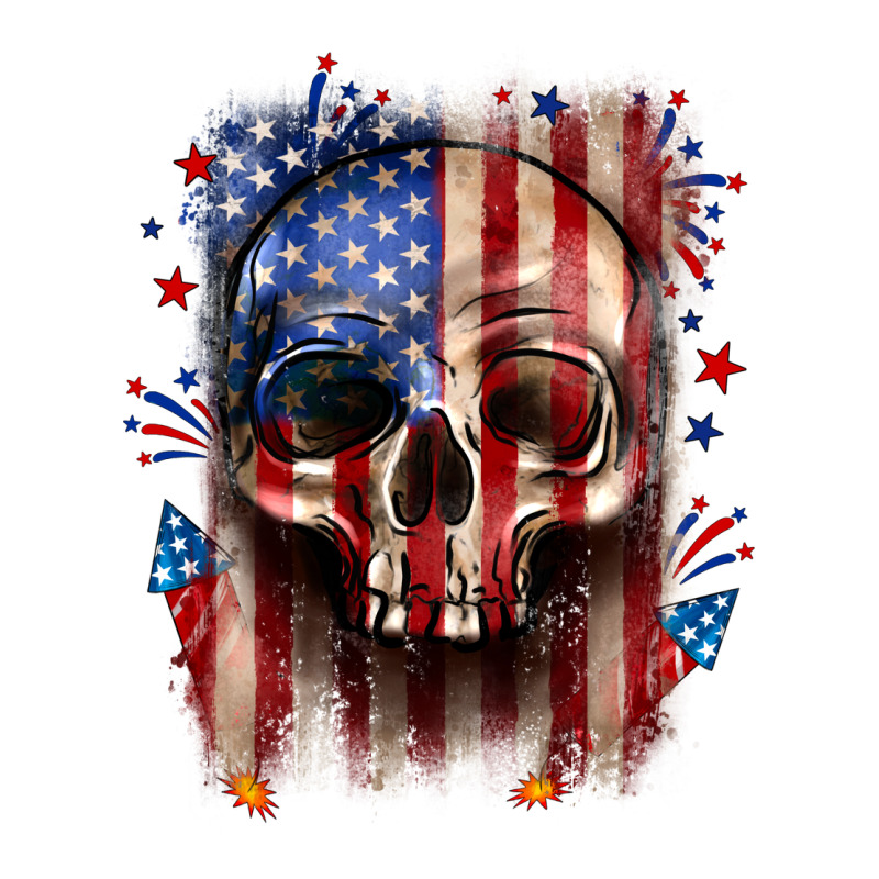 4th Of July Skull American Flag Ladies Tee by Neo Western | Teevron