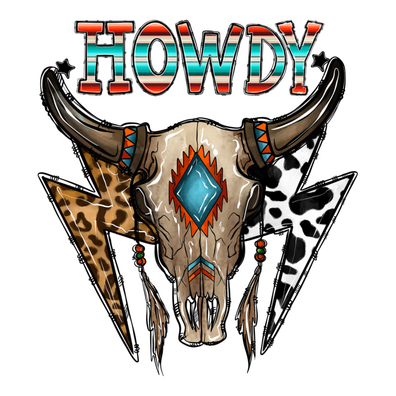 Howdy Boho Skull Premium Tee by CowhideDigitalArt | Teevron